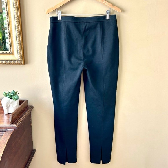 St John Caviar Alexa Milano Knit Ankle Pants Black Vented Ankle Slim Cigarette 6 - Picture 6 of 16